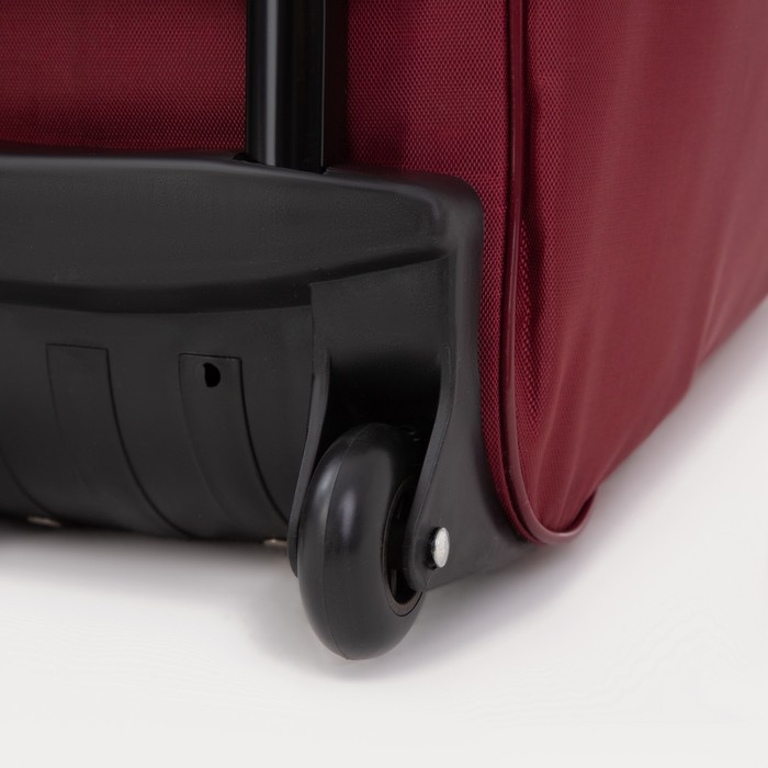 Сумка дорожная 20 Сумка дорожная 20" на колёсах, отдел на молнии, наружный карман, цвет бордовый