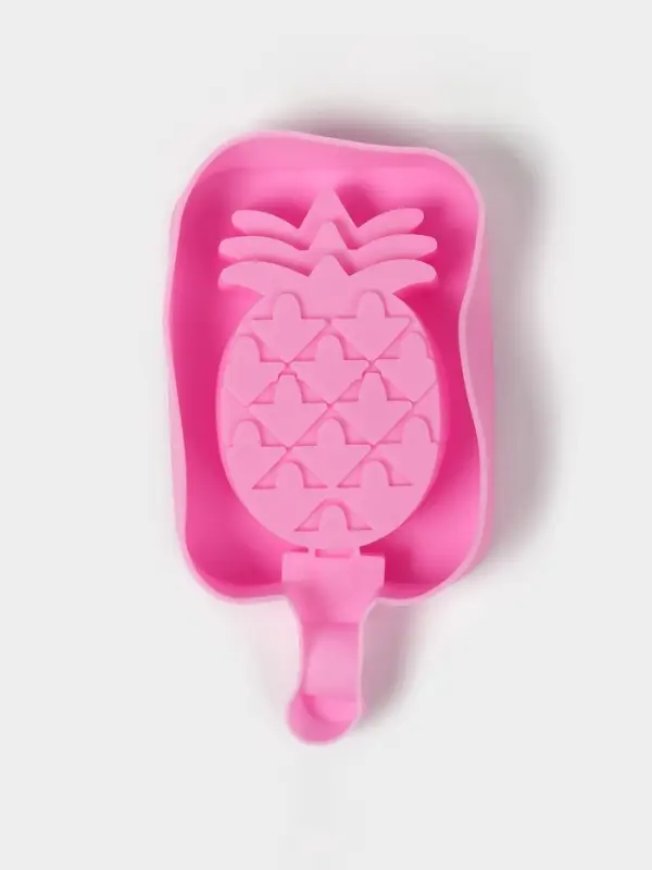 Форма для мороженого Доляна &laquo;Ананас&raquo;, силикон, 14&times;7.5&times;2.5 см, розовая