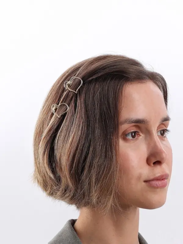 Крабик для волос «Маргарита», сердце, 2.5 см, золото