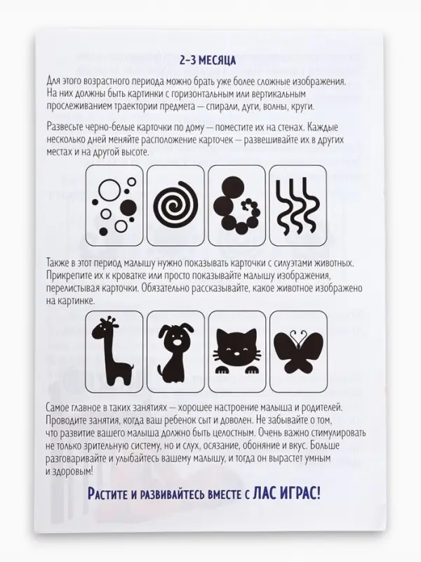Настольная игра для новорожденных &laquo;Черно-белые картинки&raquo;, 20 карт А5, 0+