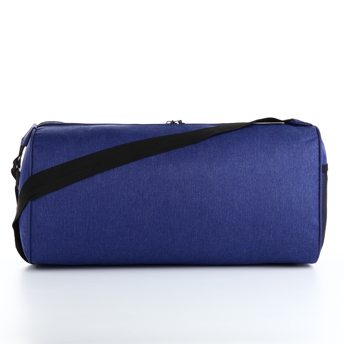 Сумка спортивная на молнии, наружный карман, регулируемый ремень, средний размер, цвет синий