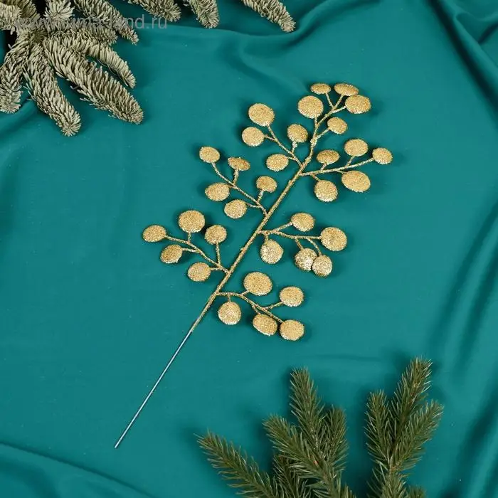 Декор блеск &laquo;Веточка с кружками&raquo;, 16&times;27 см, МИКС