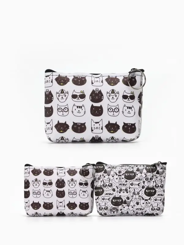 Кошелёк маленький &laquo;Коты&raquo;, монетница, на молнии, МИКС