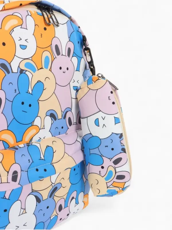 Рюкзак школьный &laquo;Зайки&raquo;, с пеналом, 29&times;12&times;41 см, разноцветный