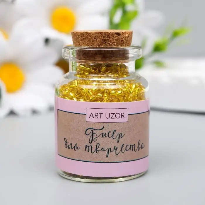 Бисер круглый 12/0 в бутылочке  Бисер круглый 12/0 в бутылочке "Мёд" прозрачно-цветной 20 гр