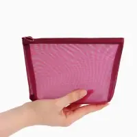 Косметичка Classic, сетка, на молнии, бордовая