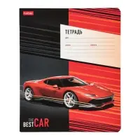 Тетрадь 12 листов в клетку Best Cars, скругленные углы, 5 дизайнов в блоке