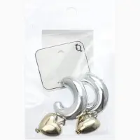 Серьги &laquo;Новый стиль. Сердечки&raquo;, d=3 см, цвет серебристо-золотистый