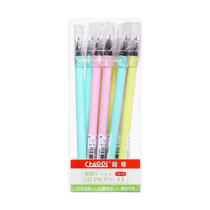 Ручка гелевая со стираемыми чернилами 0,5 мм, стержень синий, корпус с рисунком МИКС