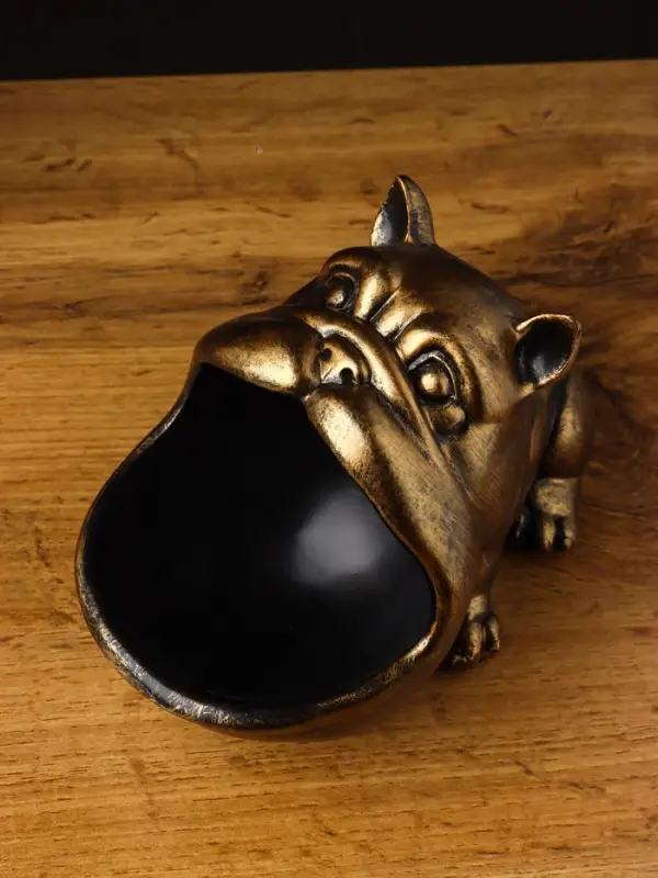 Подставка для мелочей "Бульдог" 15х20х11 см, золото