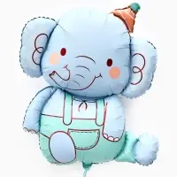 Воздушный шар фольгированный 35" "Голубой слоник"