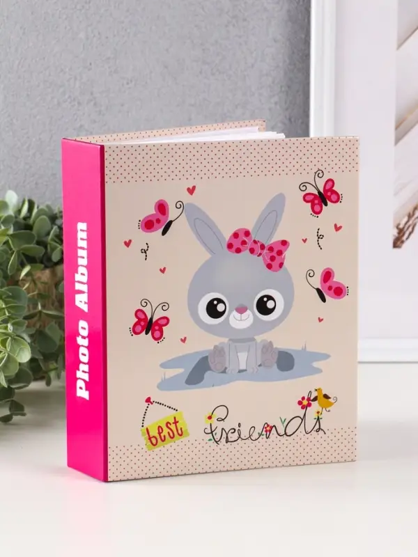 Фотоальбом 200 фото 10X15см,"Зайка с бантиком", ПП карм.