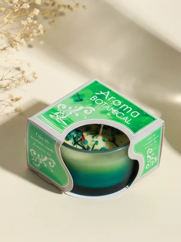 Свеча ароматическая в стакане Свеча ароматическая в стакане "Aroma botanical" сухоцветы зелень, роза 7,5х7,5х5 см