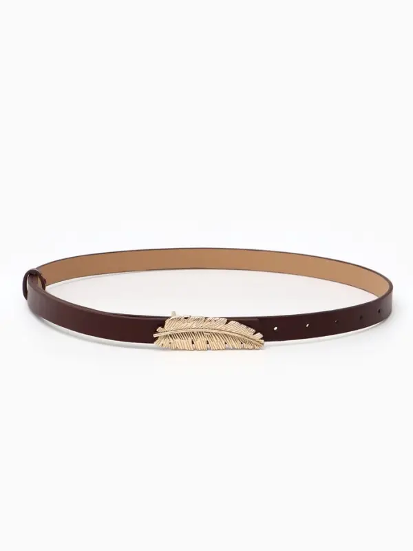 Ремень женский &laquo;Перо&raquo;, гвоздик, 2&times;110 см, без винта, коричневый