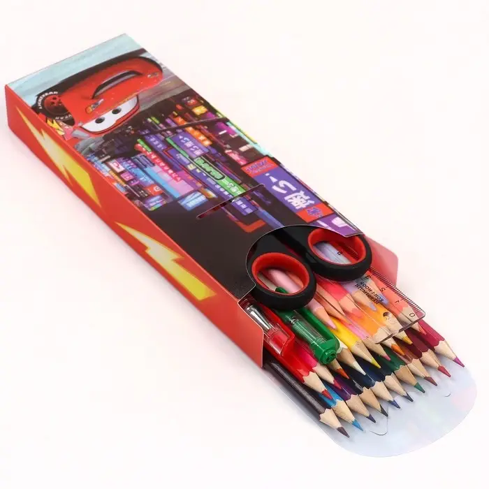 Пенал-футляр пластиковый, 75×195×25 мм, сборный, «Тачки» Пенал-футляр пластиковый, 75×195×25 мм, сборный, «Тачки»