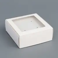 Коробка для бижутерии с PVC окном 8×8×3 см, белый