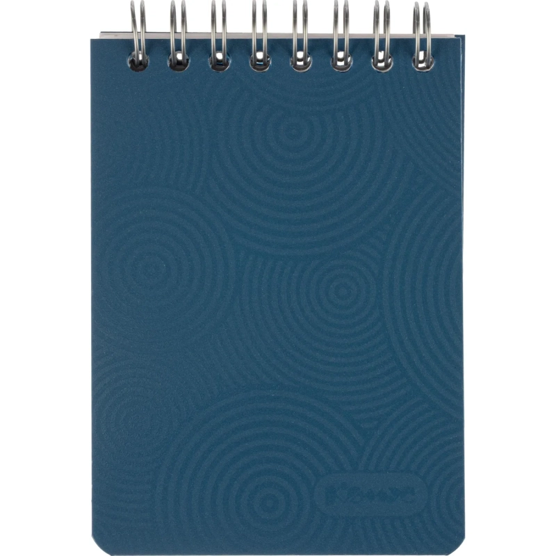 Блокнот Комус на спирали, синий, А7, 80л клетка