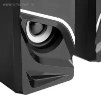 Компьютерные колонки Qumo Rage AS005, 2.0, 2x5 Вт, подсветка, Jack 3.5 мм, USB, черные