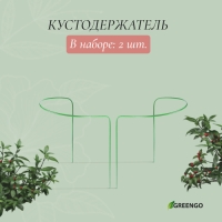 Кустодержатель, d = 40 см, h = 60 см, ножка d = 0.3 см, металл, набор 2 шт., зелёный, Greengo