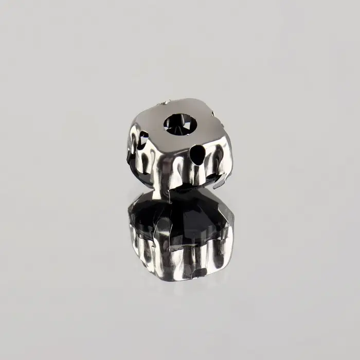 Стразы пришивные «Шатон», круглые, в оправе, d=8 мм, 20 шт., чёрные