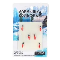 Мормышка Столбик красный, чёрные полоски + куб хамелеон, вес 0.45 г