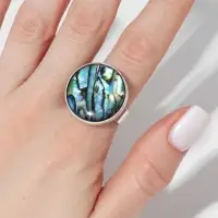 Кольцо из эпоксидной смолы &laquo;Галиотис&raquo;, круг, безразмерное