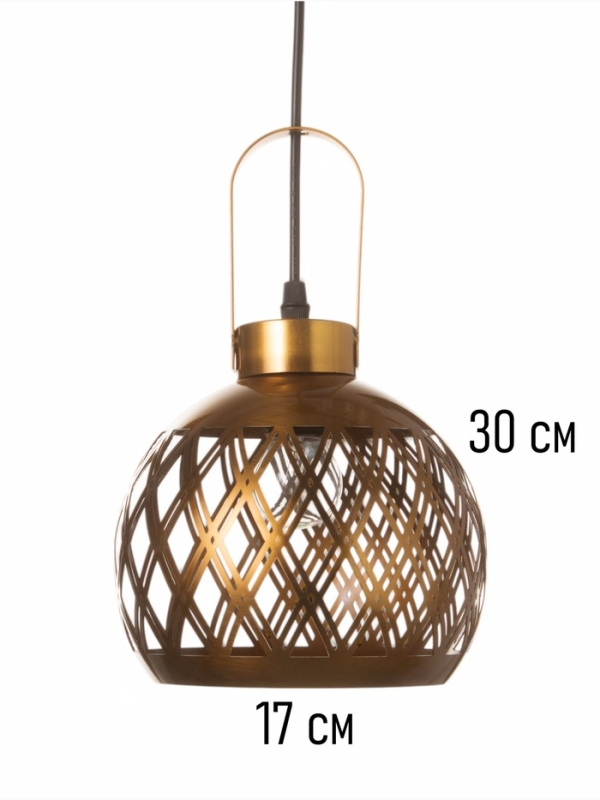 Светильник Paula 1х40Вт Е27 медь 20х20х25см Светильник Paula 1х40Вт Е27 медь 20х20х25см