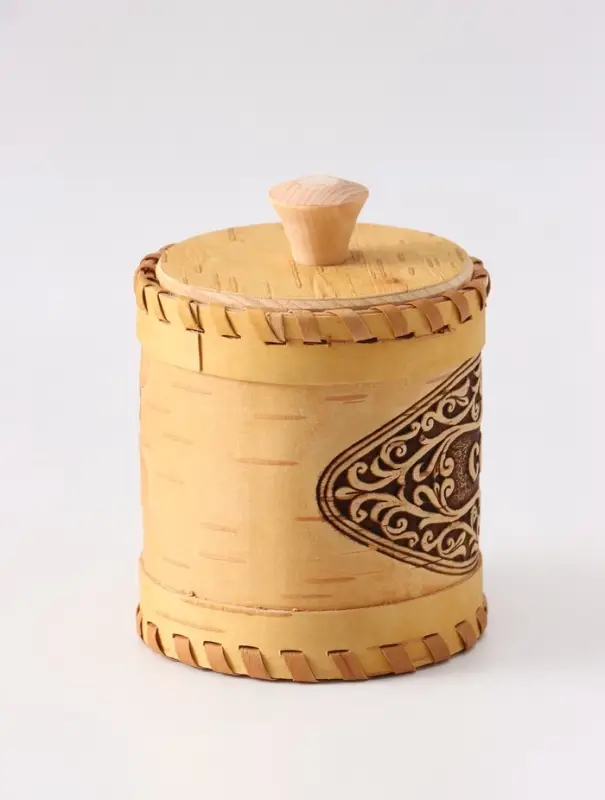 Туес &laquo;Соль&raquo;, узор, 9&times;9&times;9.5 см, банка для хранения, береста