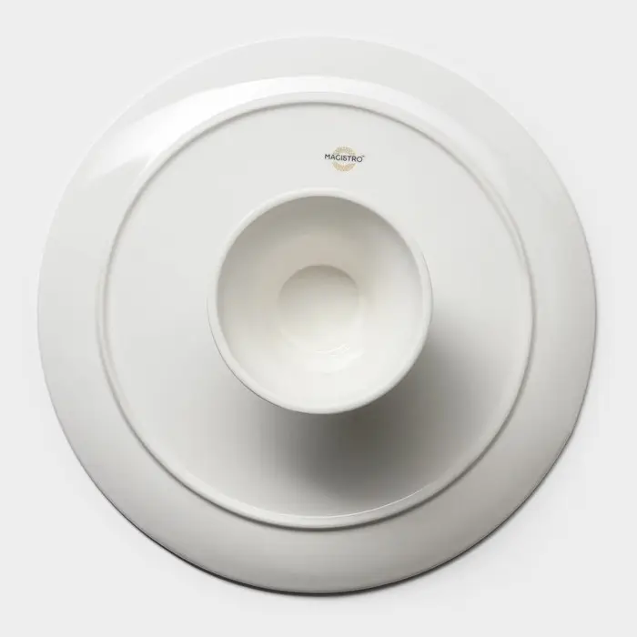 Тортовница Magistro Kingdom, 30.5&times;9.5 см, фарфор, белая