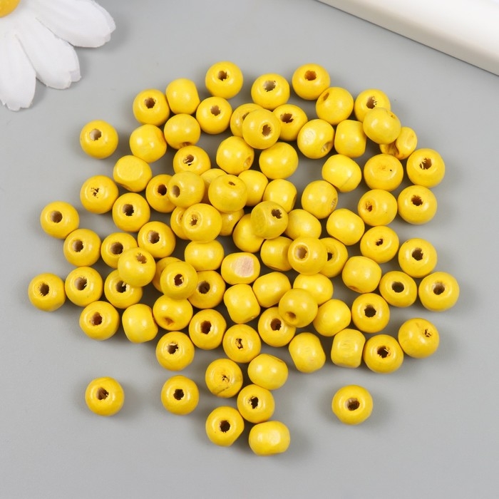 Бусины для творчества дерево Бусины для творчества дерево "Жёлтые" d=0,8 см набор 20 гр