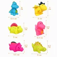 Резиновые игрушки для ванны Крошка Я &laquo;Динозавры&raquo;, с пищалкой, в наборе 6 шт.