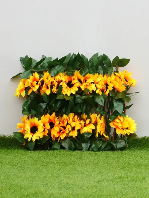 Ограждение декоративное, 35&times;120 см, &laquo;Подсолнухи&raquo;, оттенок цветков МИКС, Greengo