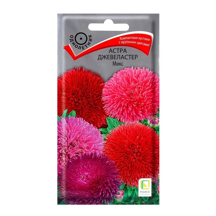 Семена цветов Астра Джевеластер Микс, 0,3гр Семена цветов Астра Джевеластер Микс, 0,3гр