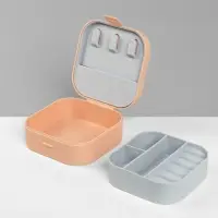 Шкатулка - органайзер для хранения украшений, 9&times;9&times;3.8 см, розовая