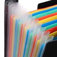 Папка 12 отделений, А4, с цветными разделителями, черная