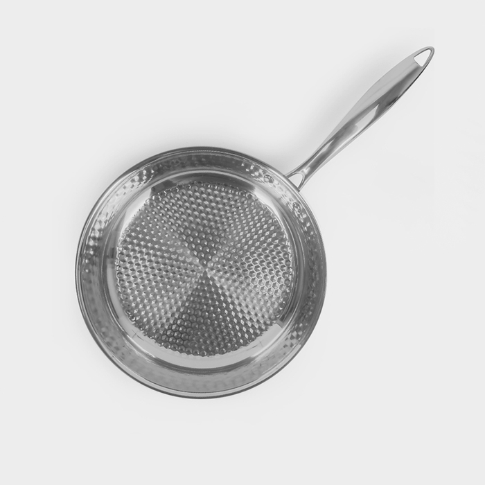 Сковорода из нержавеющей стали, с рифленым дном d=24 см, h=50 см, индукция Сковорода из нержавеющей стали, с рифленым дном d=24 см, h=50 см, индукция