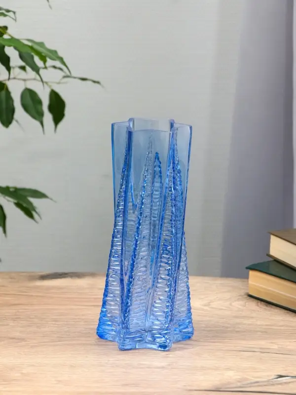 Ваза стекло настольная  Ваза стекло настольная "Флоранс" 25х11х9 см, голубой