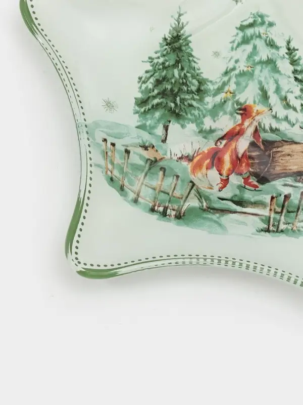 Блюдо сервировочное звезда "Зверьки в лесу" 19,5 см