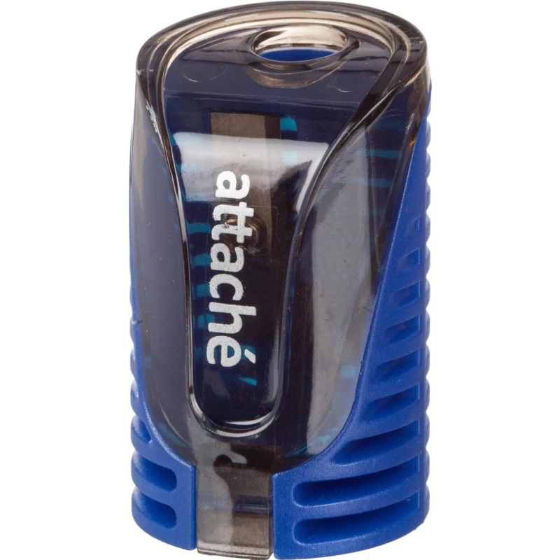 Точилка для карандашей, 1 отв, с контейнером, цв в ассорт, металл, пластик