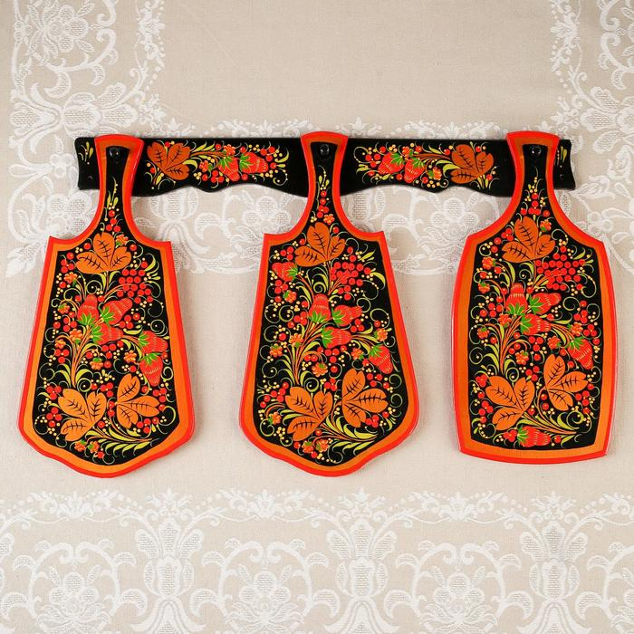 Набор Доски 3 шт и держатель 48×33×1 см хохлома Набор Доски 3 шт и держатель 48×33×1 см хохлома