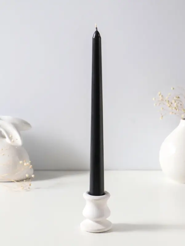 Набор свечей античных 25 см, 3 шт., 58 г, 7 ч, чёрный