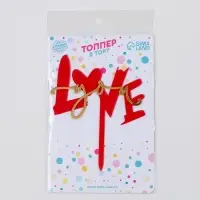 Топпер для торта «Люблю тебя», красный