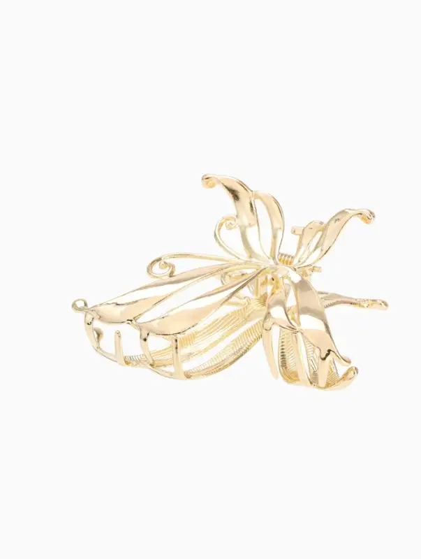 Крабик для волос &laquo;Анисия&raquo;, бабочка, 6.5 см, золотистый