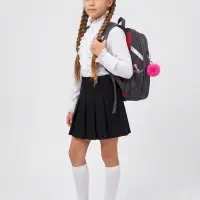 Рюкзак школьный для девочки &laquo;Щенок&raquo;, Stavia, эргономичная спинка, 30&times;16&times;38 см, серый