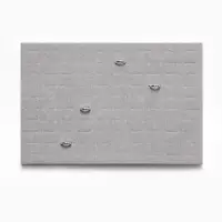 Подставка под кольца QF, 100 мест, флок, 34&times;23&times;1 см, серая