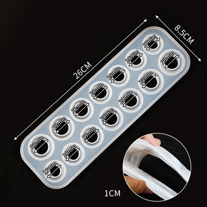 Форма силиконовая универсальная «Кольца» на 14 колец, 7 размеров — от 1,7 см до 2,3 см Форма силиконовая универсальная «Кольца» на 14 колец, 7 размеров — от 1,7 см до 2,3 см