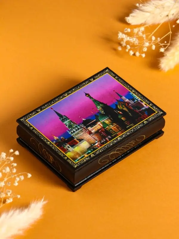 Шкатулка «Москва», 10×14 см, лаковая миниатюра