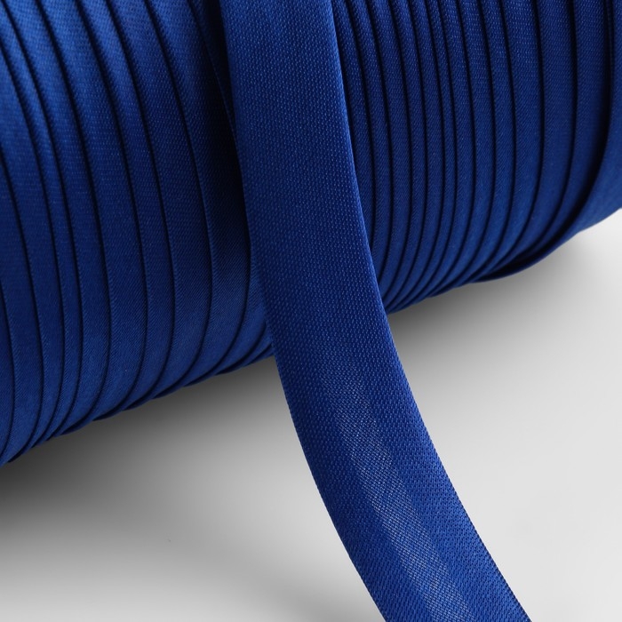 Косая бейка, атласная, 15 мм × 132 ± 1 м, цвет синий №9087 Косая бейка, атласная, 15 мм × 132 ± 1 м, цвет синий №9087