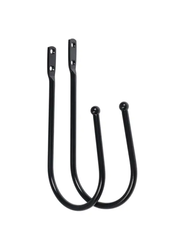 Крючок для штор ТУНДРА KS011, однорожковый, цвет черный, 2 шт Крючок для штор ТУНДРА KS011, однорожковый, цвет черный, 2 шт