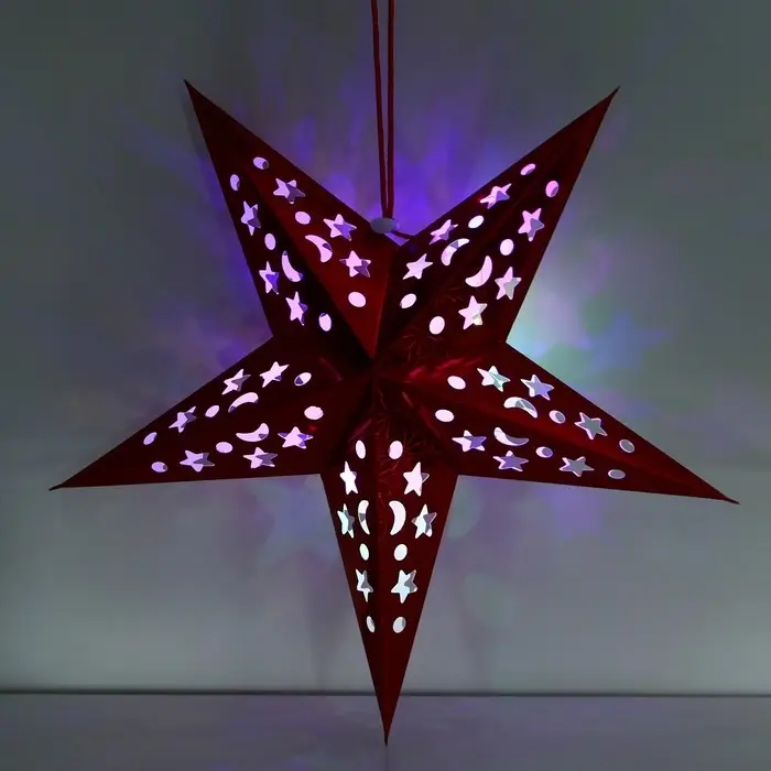 Звезда интерьерная с гирляндой модель G-15 Звезда интерьерная с гирляндой модель G-15 "Бой курантов", 45 х 45 см